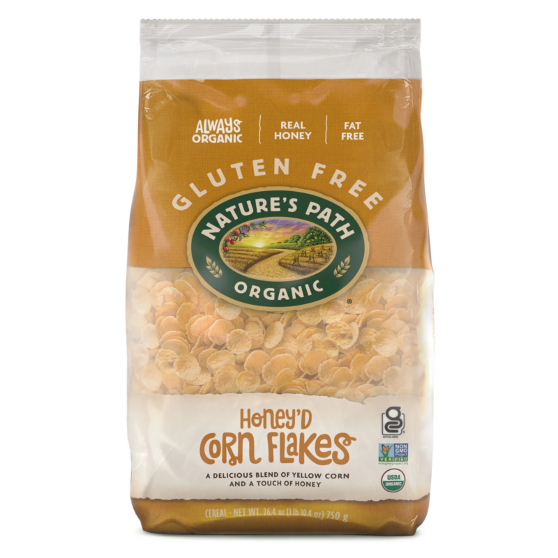 Organic Breakfast Cereal, Honey'D Corn Flakes, 26.4 Oz Bag