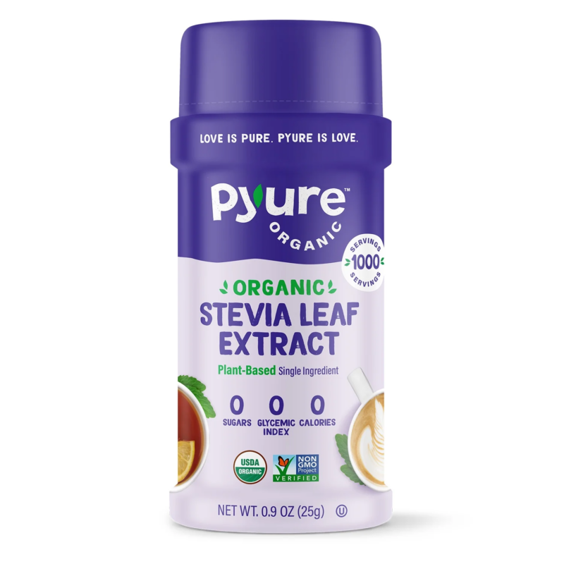 Organic Stevia Extract, Single Ingredient Powdered Sweetener, Sugar Substitute, 1,000 Servings per Container, 0.9 Ounce