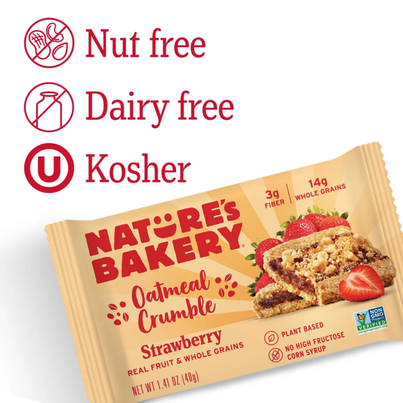 , Oatmeal Crumble, Strawberry Breakfast Snack Bars, 1.41 Oz, 10 Count - Image 3
