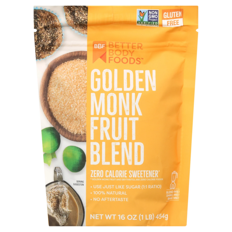 Golden Monk Fruit Sweetener Blend, Sugar Substitute, 1 Lb