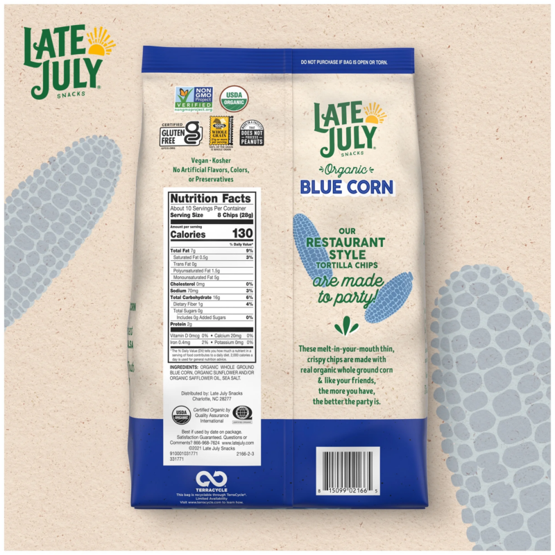 Snacks, Thin and Crispy Organic Tortilla Chips, Blue Corn, 10.1-Oz. Bag - Image 6