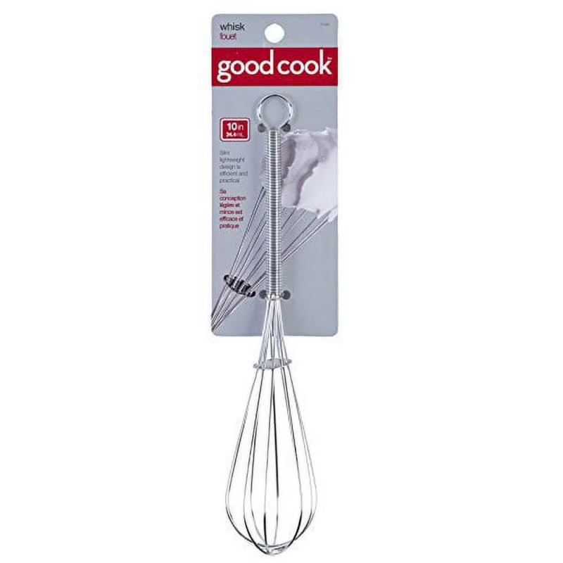 Silver 10" Stainless Steel Balloon Whisk, Chrome Plated - Image 7