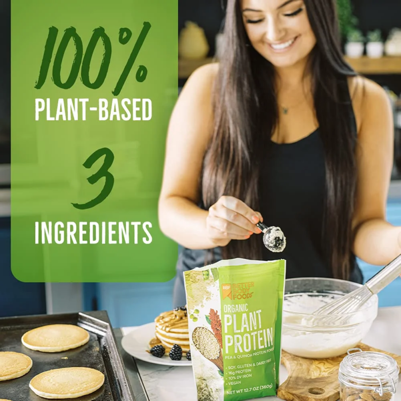 Organic Plant Based Protein Powder, 16G of Protein 24% DV, Vegan, 12.7 Oz - Image 4