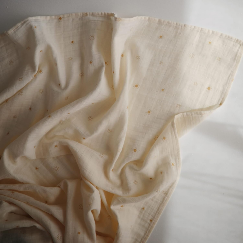 Muslin Baby Swaddle Blanket | 100% Organic Cotton (Sun) - Image 2