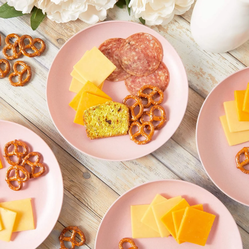 Wheat Straw Plates, Unbreakable Dinner Plate (Pink, 8 In, 6 Pack) - Image 3
