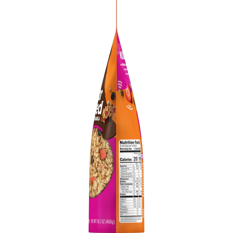 Granola Cereal, Fiber Snacks, Breakfast Snacks, Triple Berry Crunch, 16.5Oz Bag (1 Bag) - Image 10