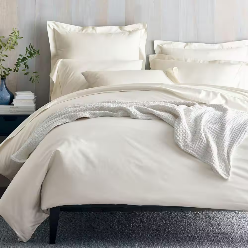 Legends Hotel Organic Ivory Solid 300-Thread Count Legends Hotel Organic Sateen Twin/Twin XL Flat Sheet - Image 6
