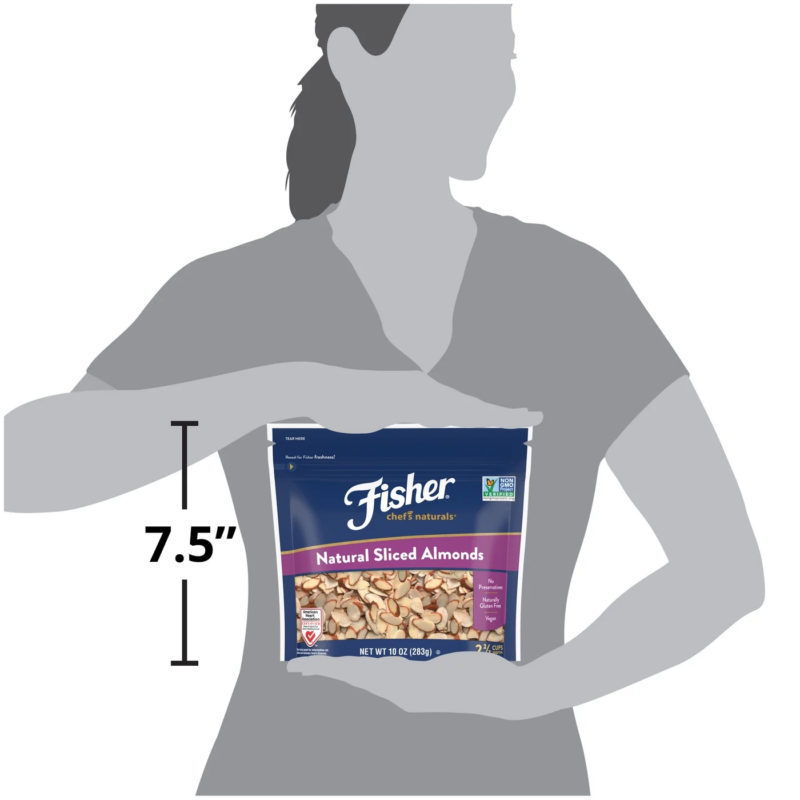 Fisher Chef'S Naturals Gluten Free, No Preservatives, Non-Gmo Sliced Almonds, 10 Oz Bag - Image 3