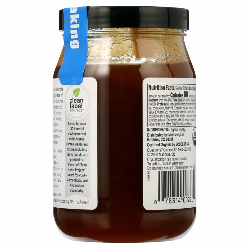 Organic Unfiltered Creamed Honey, Shelf-Stable, 22 Oz Jar - Image 7