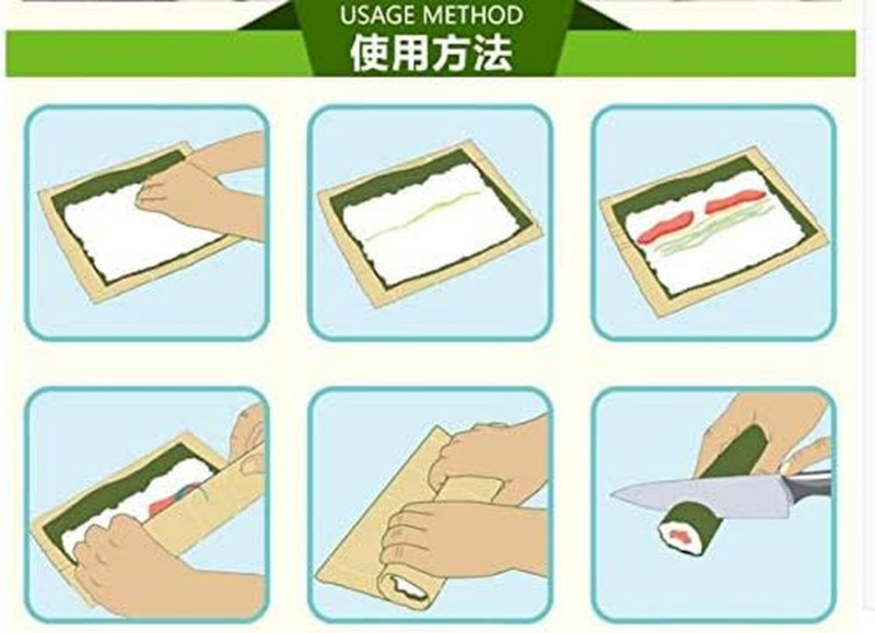 3675, Sushi Roller Sushi Making Kit Sushi Mat Bamboo Sushi Rolling Mat with Rice Paddle Scoop Set - Image 4