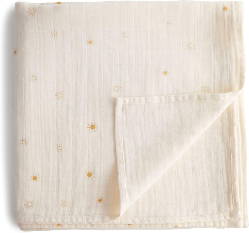 Muslin Baby Swaddle Blanket | 100% Organic Cotton (Sun)