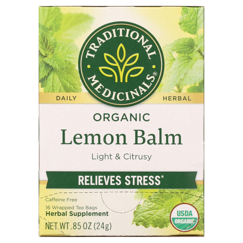 , Organic Lemon Balm, Tea Bags, 16 Ct