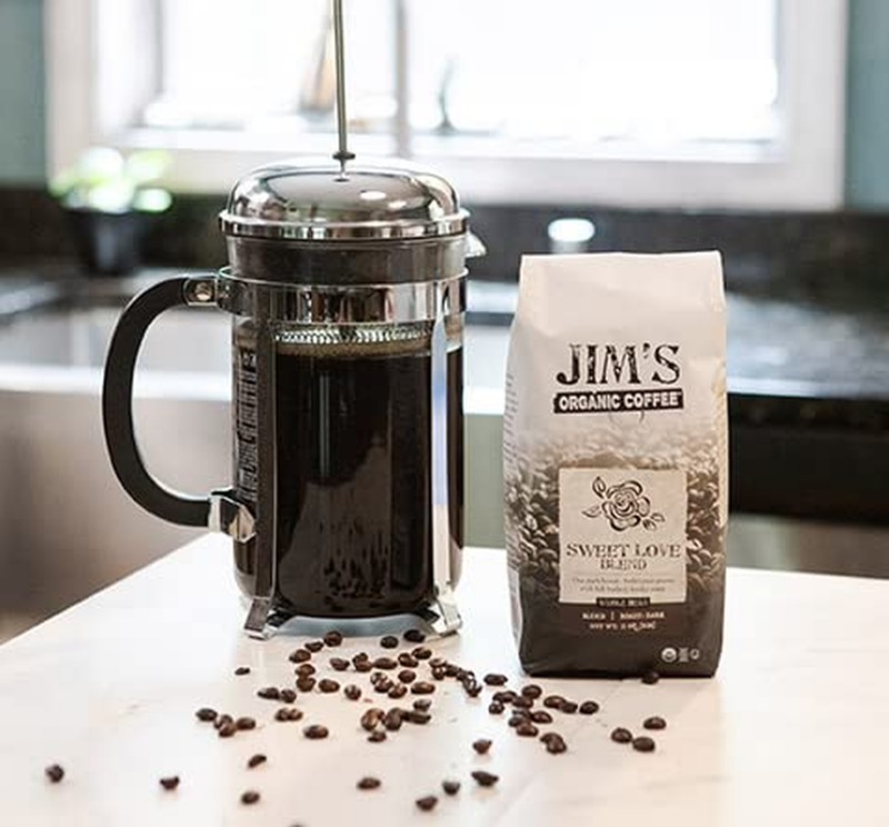 Jim’S Organic Coffee – Sweet Love Blend – Whole Bean, Dark Roast, Bold 11 Oz Bag - Image 4