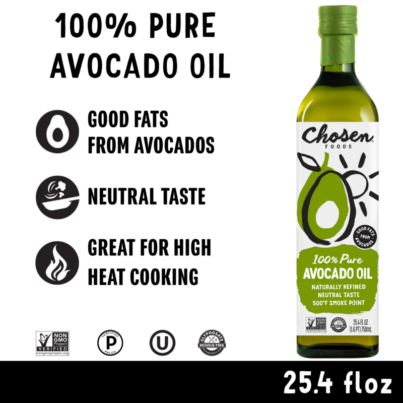 100% Pure Avocado Oil, 25.4 Floz Glass Bottle, Non-Gmo - Image 2
