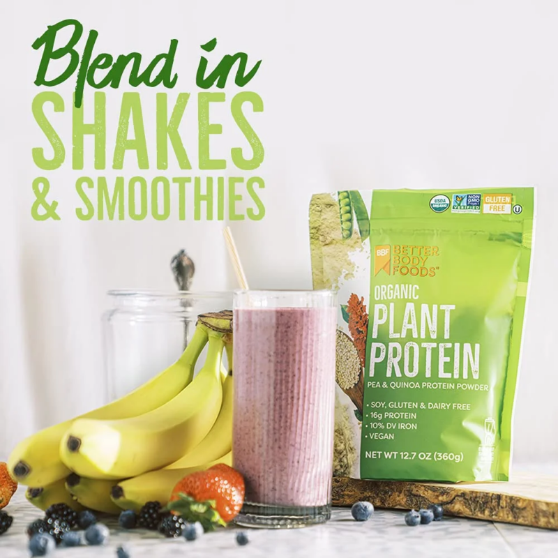 Organic Plant Based Protein Powder, 16G of Protein 24% DV, Vegan, 12.7 Oz - Image 3