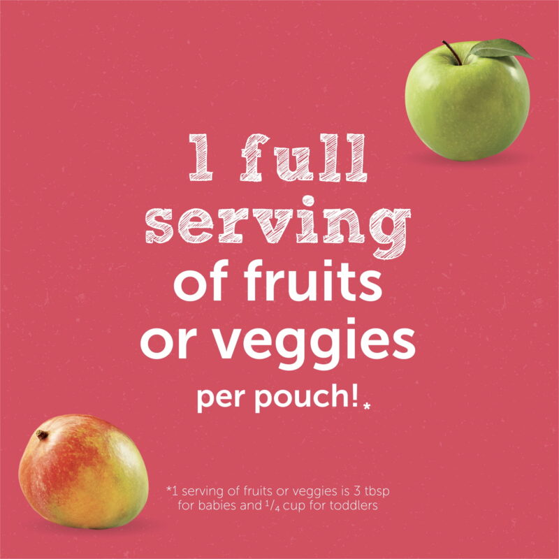 Fruities Stage 2 Baby Food, Apple Mango & Carrot, 3.5 Oz Pouch (12 Pack) - Image 4