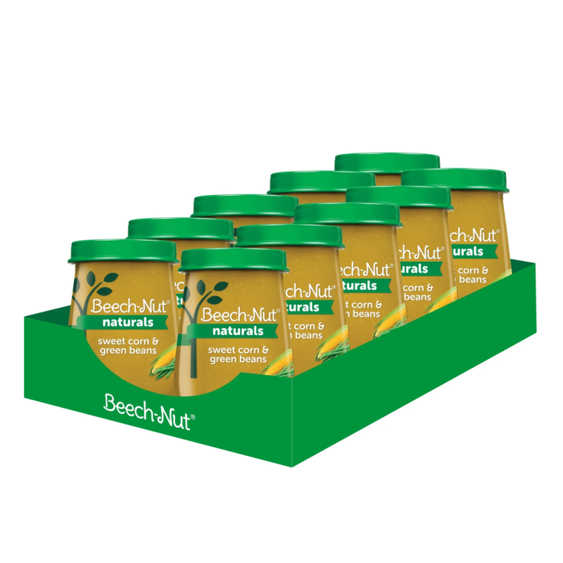 Naturals Stage 2 Baby Food, Sweet Corn & Green Beans, 4 Oz Jar (10 Pack)