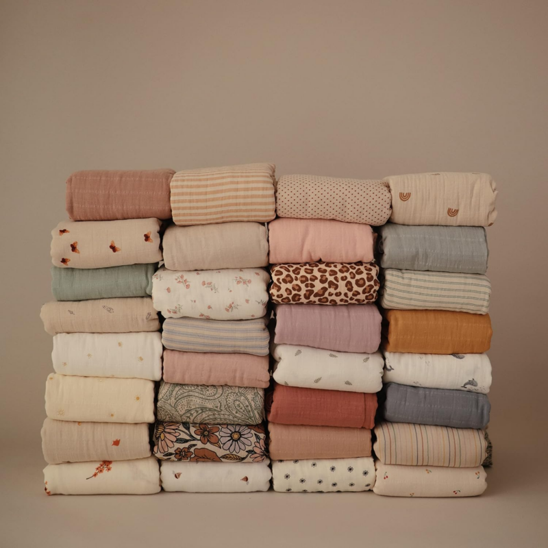 Muslin Baby Swaddle Blanket | 100% Organic Cotton (Sun) - Image 8