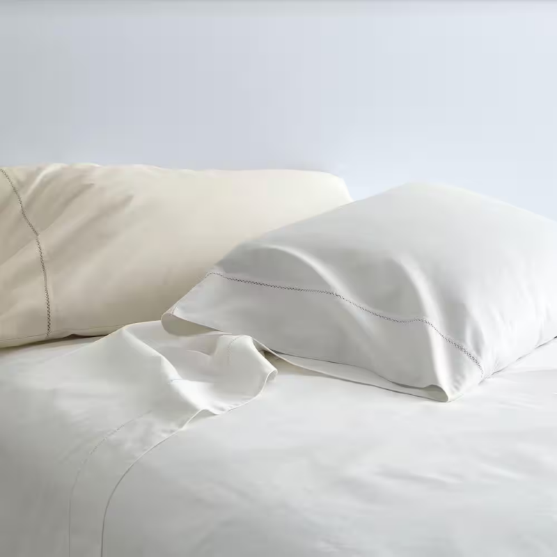 Legends Hotel Organic Ivory Solid 300-Thread Count Legends Hotel Organic Sateen Twin/Twin XL Flat Sheet - Image 2