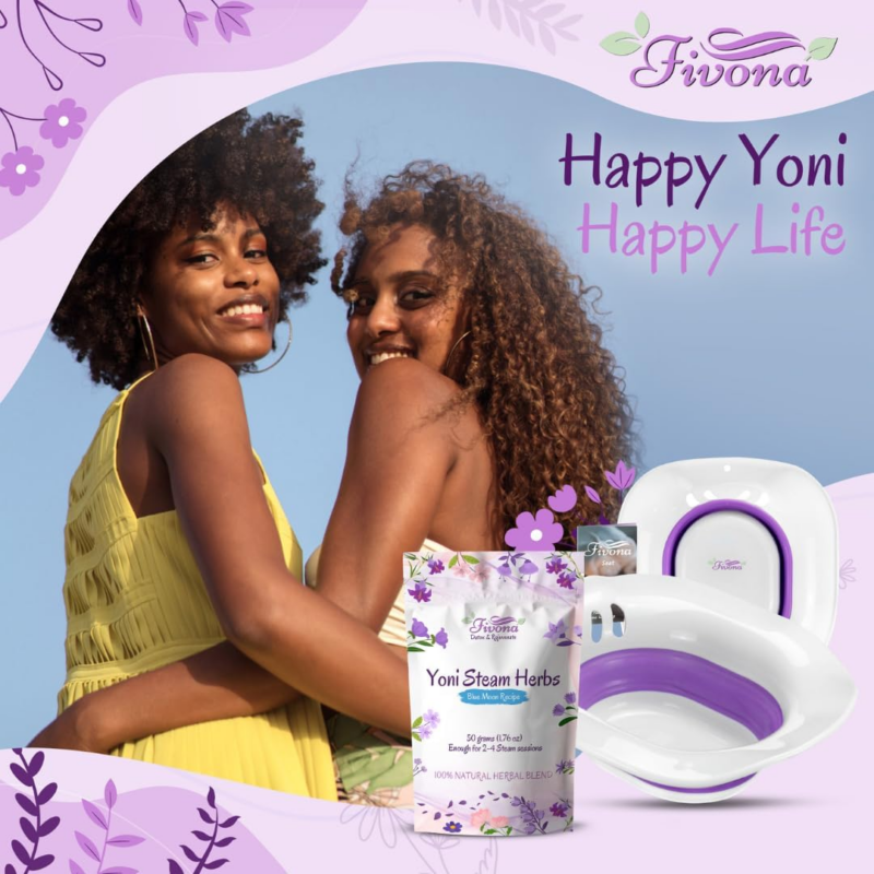 2-In-1 Yoni Steaming Kit over the Toilet Seat with V Steam Herbs Blue Moon Recipe for Detox, Cleansing, PH Balance and Odor Control - Image 7