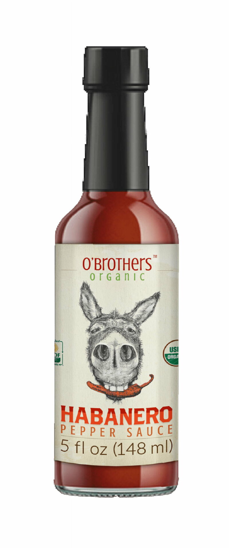 O'Brothers Organic Habanero Pepper Sauce, 5 Oz