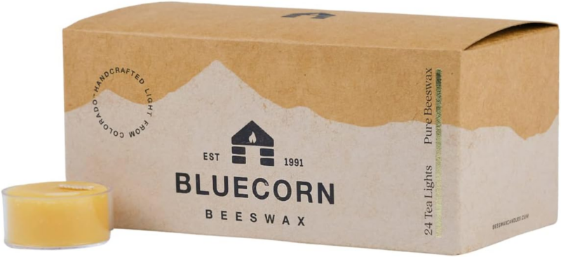 100% Pure Beeswax Tealight Candles | Natural Beeswax Candles, Yellow Tea Lights Candles | Long Burn (4-5 Hours) | Soy, Paraffin, & Fragrance Free, Bulk 24-Pack | Handmade in Colorado