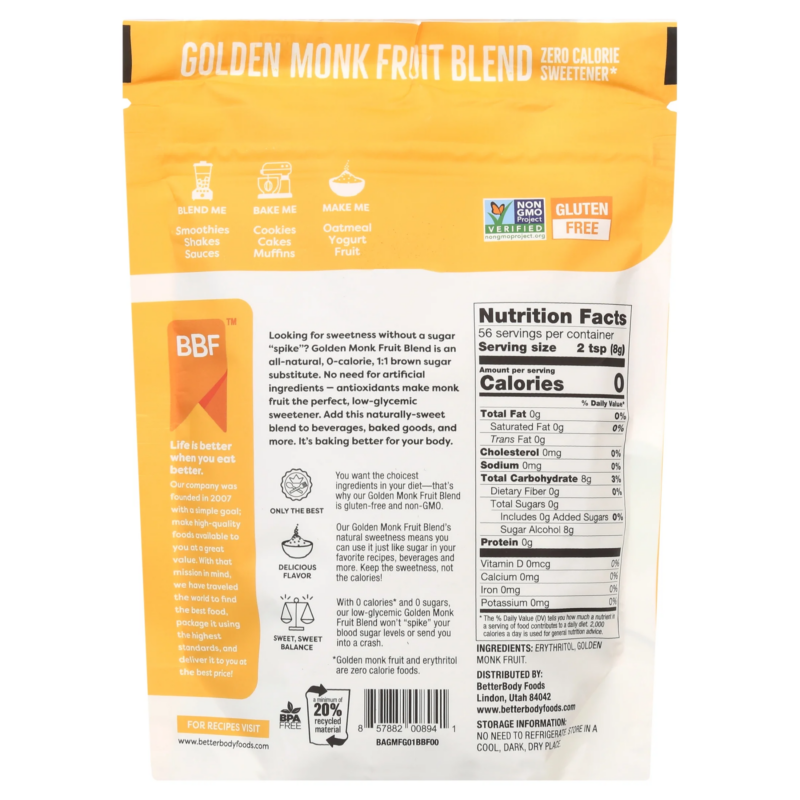 Golden Monk Fruit Sweetener Blend, Sugar Substitute, 1 Lb - Image 8