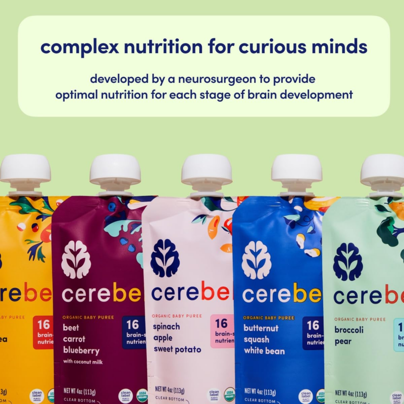 Celery Apple Kiwi Smoothie (Pack of 6) - Healthy Kids Snacks - Baby Food Pouch with 16 Vital Nutrients and Brain Support from Superfoods - Organic Fruit & Veggie Purees, Baby Fruit Squeeze Pouches for Kids, No Added Sugar - Image 7