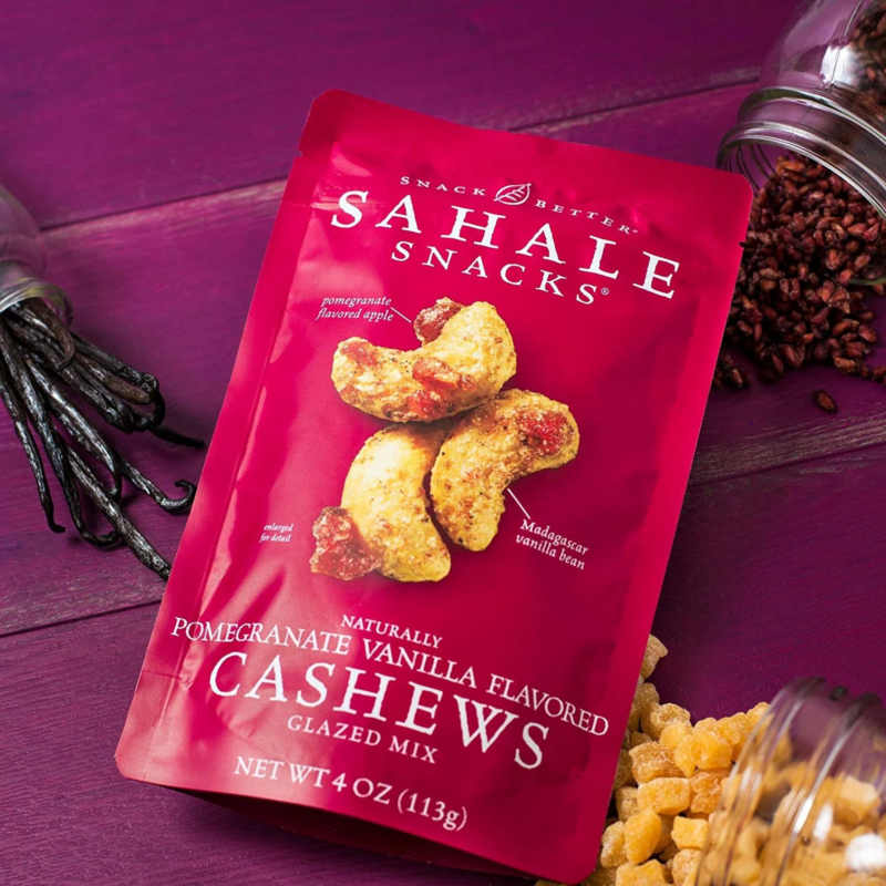 Naturally Pomegranate Vanilla Flavored Cashews Glazed Mix, Gluten-Free Snack, 4-Ounce Pouch - Image 3
