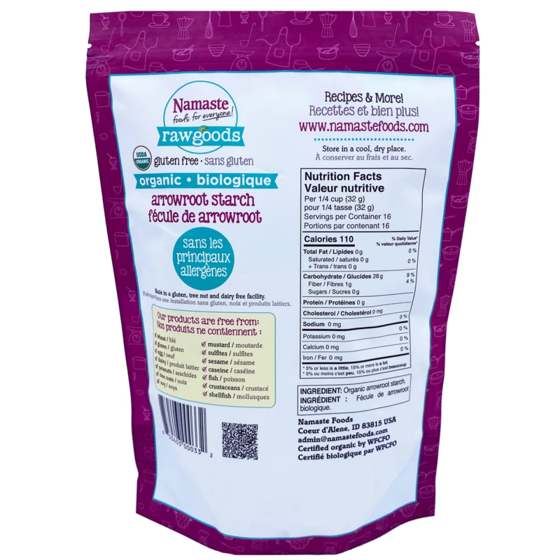 Raw Goods, Gluten Free, Organic Arrowroot Starch, 18 Oz. Bag, Raw Ingredient - Image 2