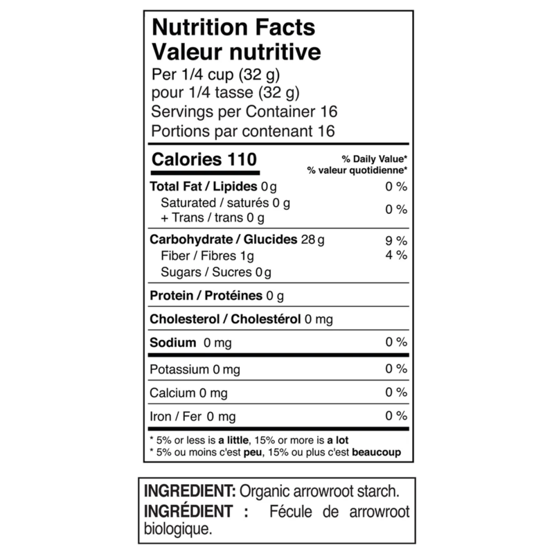 Raw Goods, Gluten Free, Organic Arrowroot Starch, 18 Oz. Bag, Raw Ingredient - Image 3