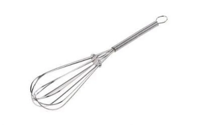 Silver 10" Stainless Steel Balloon Whisk, Chrome Plated - Image 2