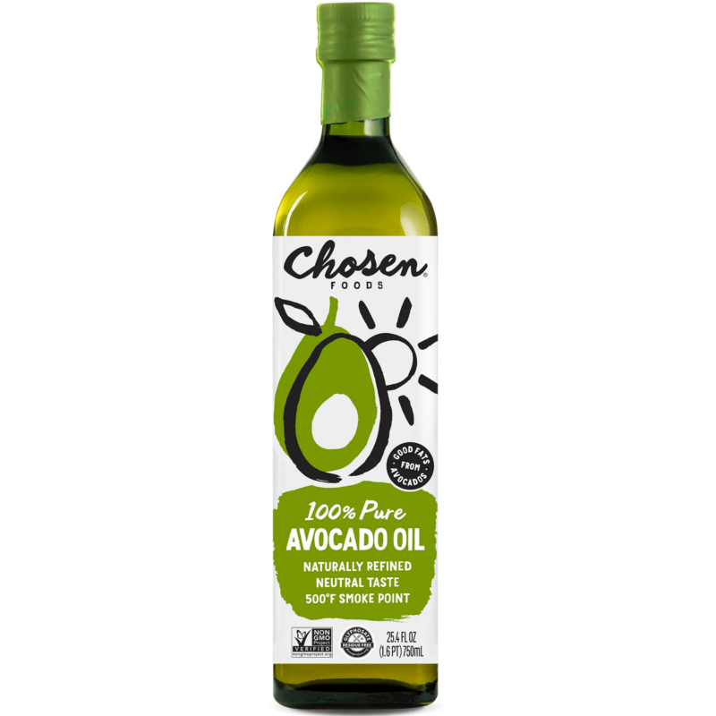 100% Pure Avocado Oil, 25.4 Floz Glass Bottle, Non-Gmo