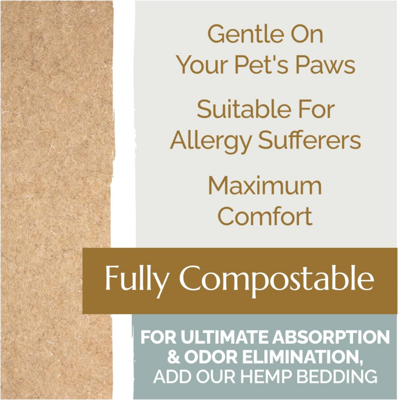 Chanvrapet All Purpose Hemp Small Animal Mat, Natural Hemp Pad, Highly Absorbent Reptile, Rabbit, Hamster & Small Guinea Pig Cage Mat, Hen & Chicken Nesting Pads, 2 Pack, Small - Image 4