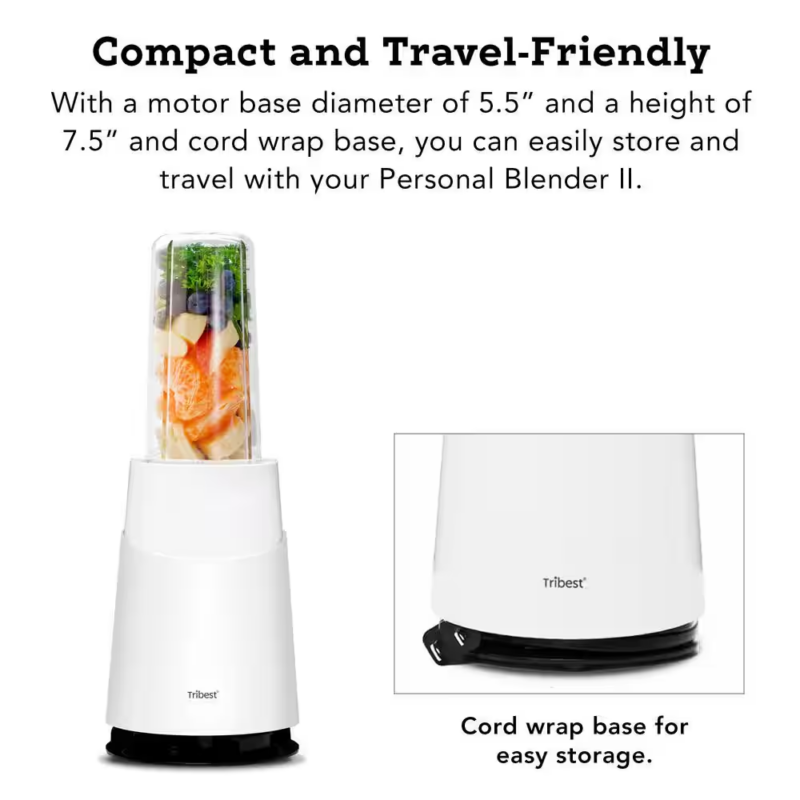 Mason Jar Ready Personal Blender 24 Oz. 1-Speed White 2-With Mason Jar Blending Mug - Image 5