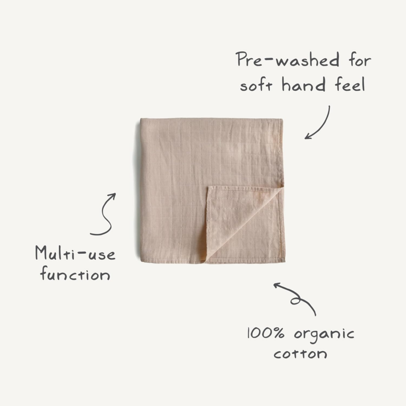 Muslin Baby Swaddle Blanket | 100% Organic Cotton (Sun) - Image 9