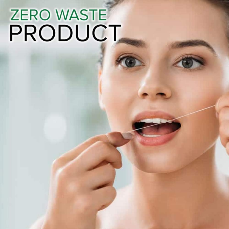 Biodegradable Mint Dental Tooth Lace Floss - 2X Refillable Flossers - 100% Organic Natural and Compostable Teeth Silk Spool - Waxed with Candelilla Wax & Eco-Friendly Zero Waste Packaging - Image 4