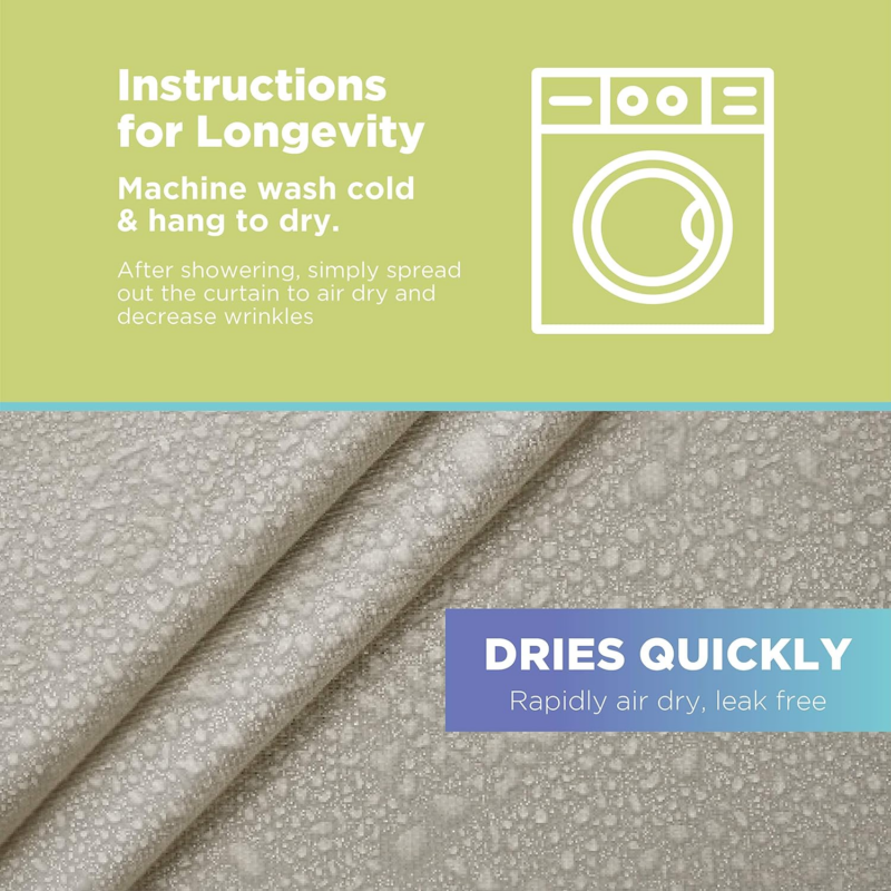 Cotton Shower Curtain (Natural), [70" X 74"] | All Natural Materials | Works with Tub, Bath and Stall Showers - Image 5