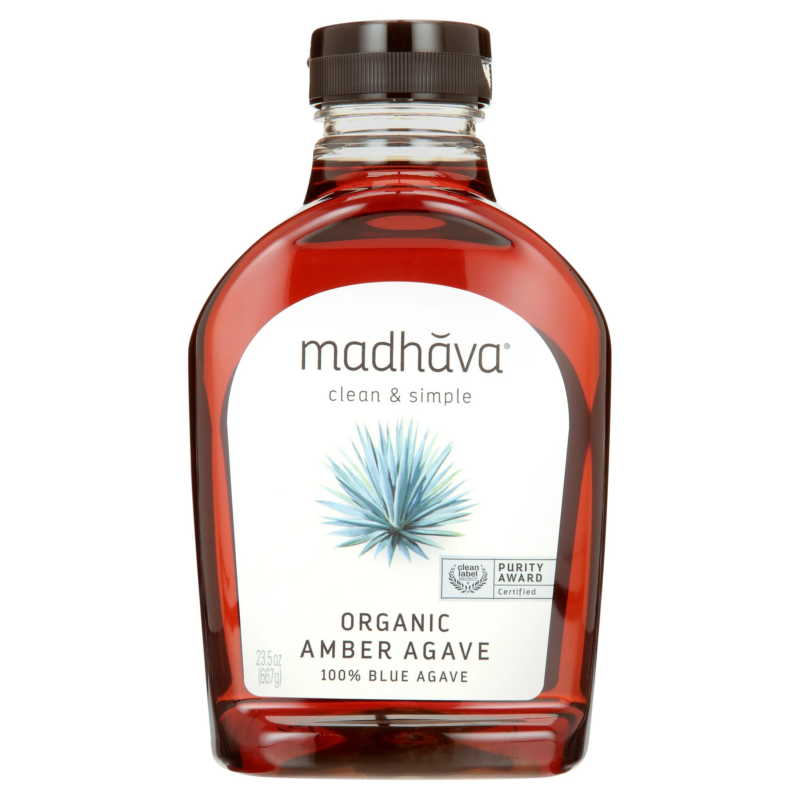 Organic Amber Agave, 100% Blue Agave Sweetener Sugar Substitute, 23.5 Oz Bottle