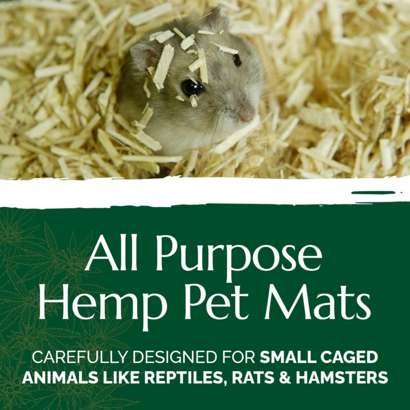 Chanvrapet All Purpose Hemp Small Animal Mat, Natural Hemp Pad, Highly Absorbent Reptile, Rabbit, Hamster & Small Guinea Pig Cage Mat, Hen & Chicken Nesting Pads, 2 Pack, Small - Image 2