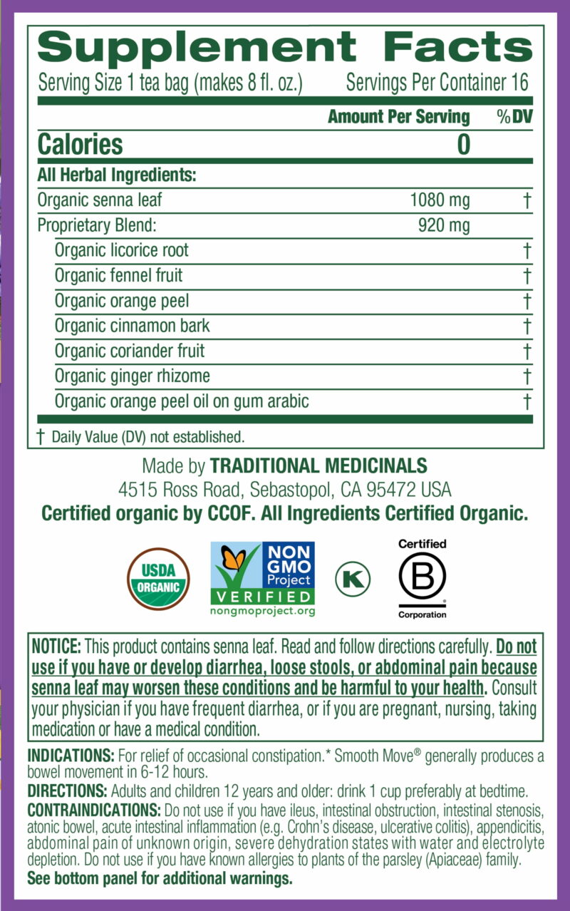 , Organic Smooth Move, Tea Bags, 16 Ct - Image 2