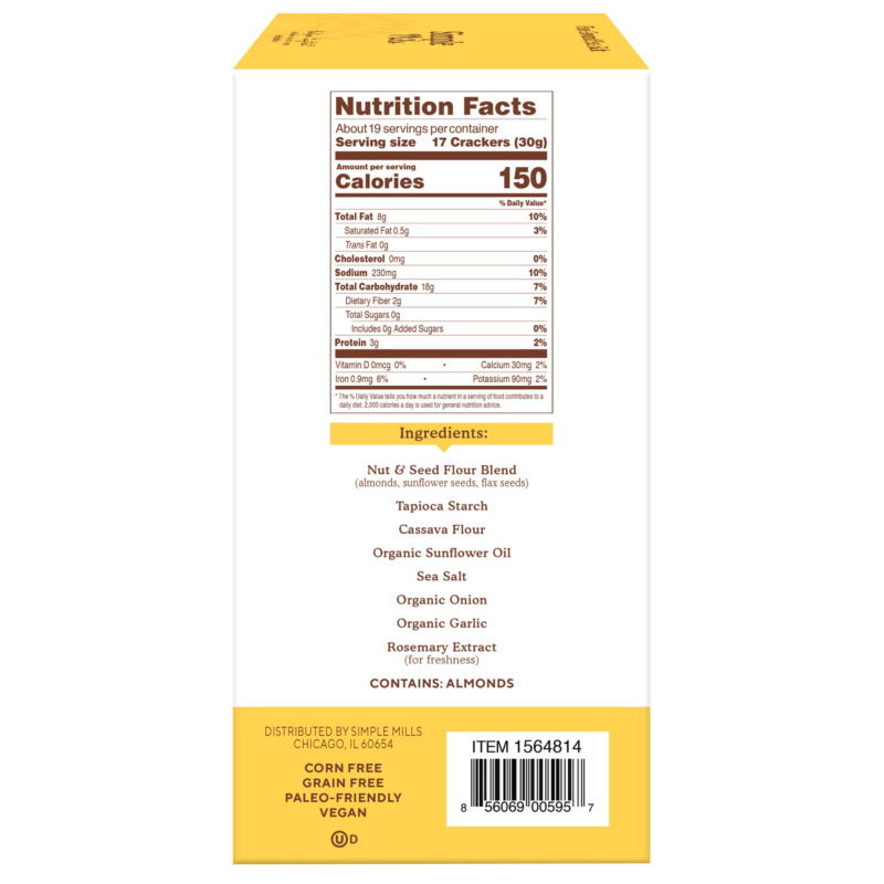 Almond Flour Sea Salt Crackers, 10 Oz, 2-Count - Image 3