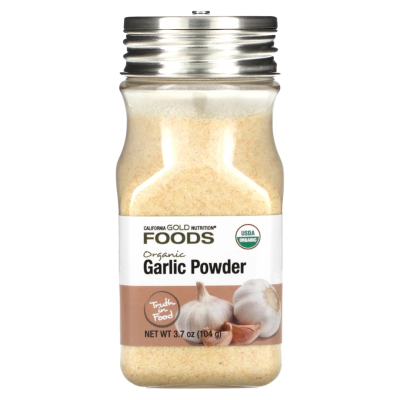 Foods, Organic Garlic Powder, Non-Irradiated, Non-Eto, 3.7 Oz (104 G)