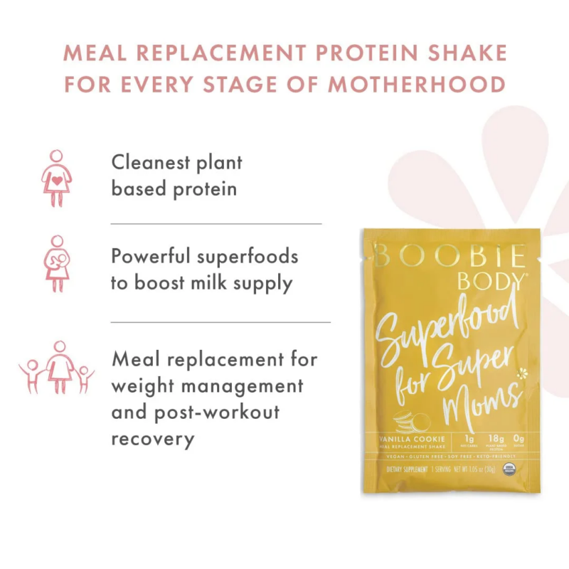 BOOBIE* Body Organic Lactation Superfood Protein Shake (1.16 Oz Single Serve Packets Pack of 10) - Image 2