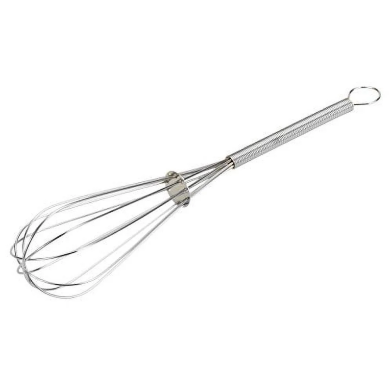 Silver 10" Stainless Steel Balloon Whisk, Chrome Plated - Image 6