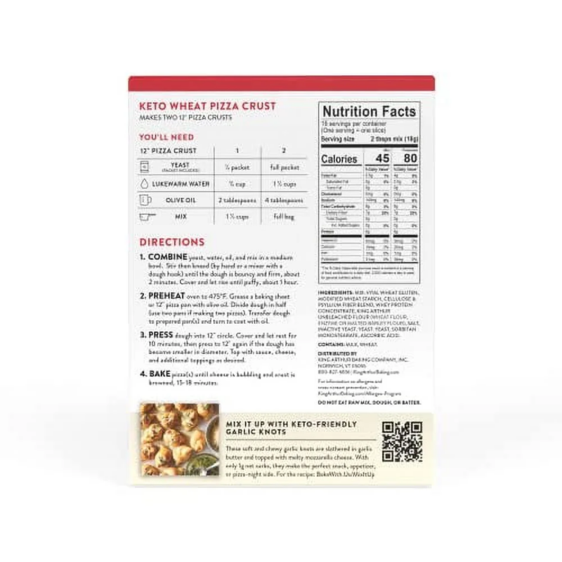 King Arthur Baking Keto Pizza Crust Mix, 1G Net Carbs per Serving, Low Carb & Keto Friendly, 10.25 Oz - Image 3