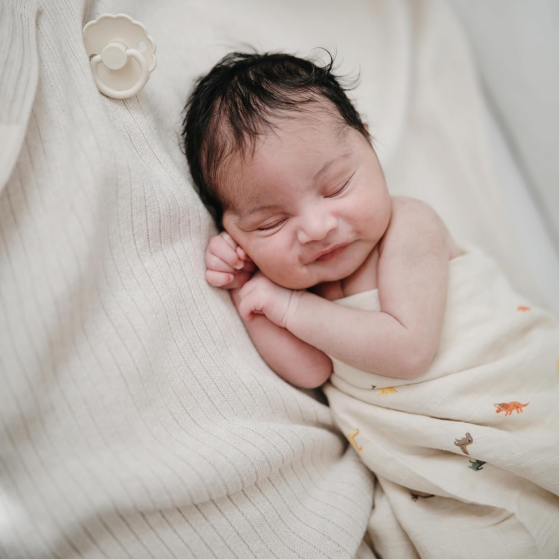 Muslin Baby Swaddle Blanket | 100% Organic Cotton (Dinosaurs) - Image 3