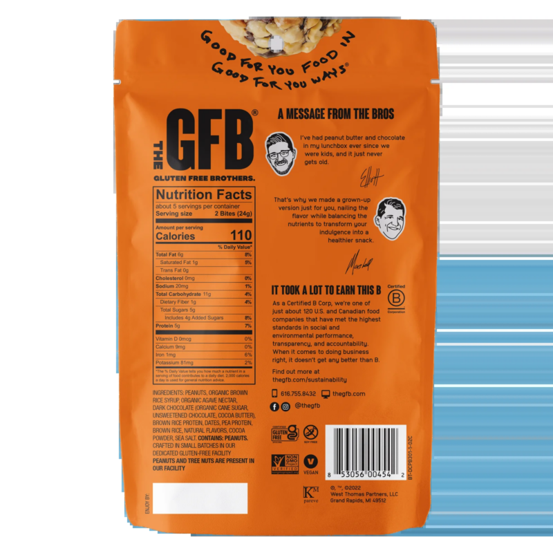 Gluten Free Bites, Dark Chocolate Peanut Butter, General Wellness, 4 Ounce Pouch - Image 3